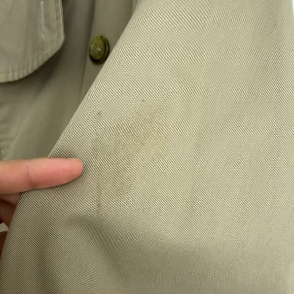 Burberry Vintage Trench Coat Men 44R Khaki Nova Check Wool Liner Belted Heritage - Picture 15 of 16